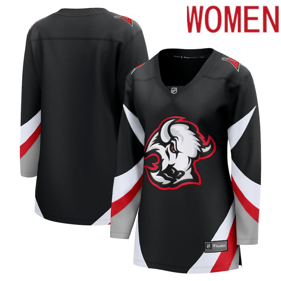 Women Buffalo Sabres Blank Fanatics Branded Black Alternate Premier Breakaway 2022 NHL Jersey->youth nhl jersey->Youth Jersey